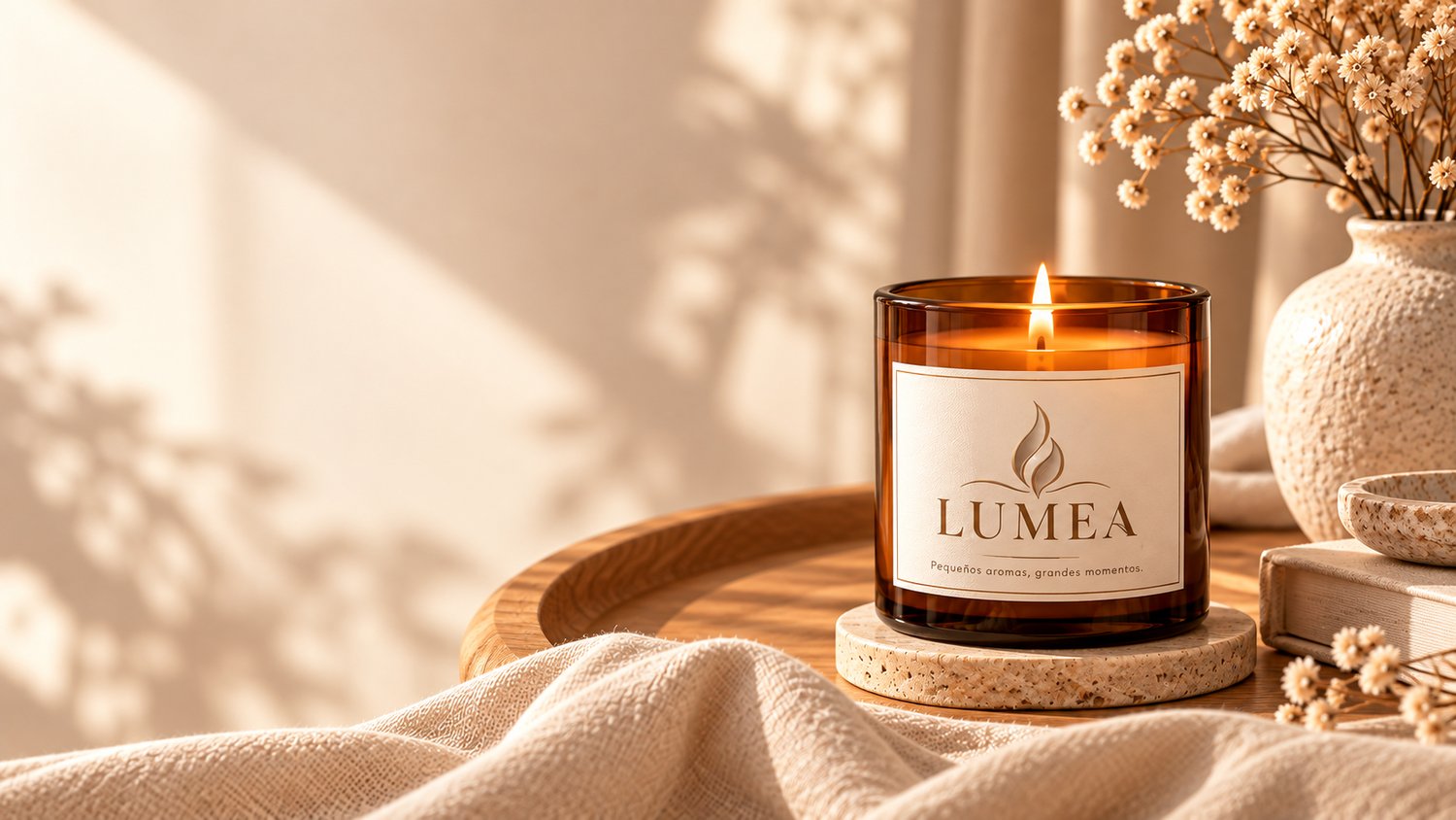Vela LUMEA en un ambiente acogedor